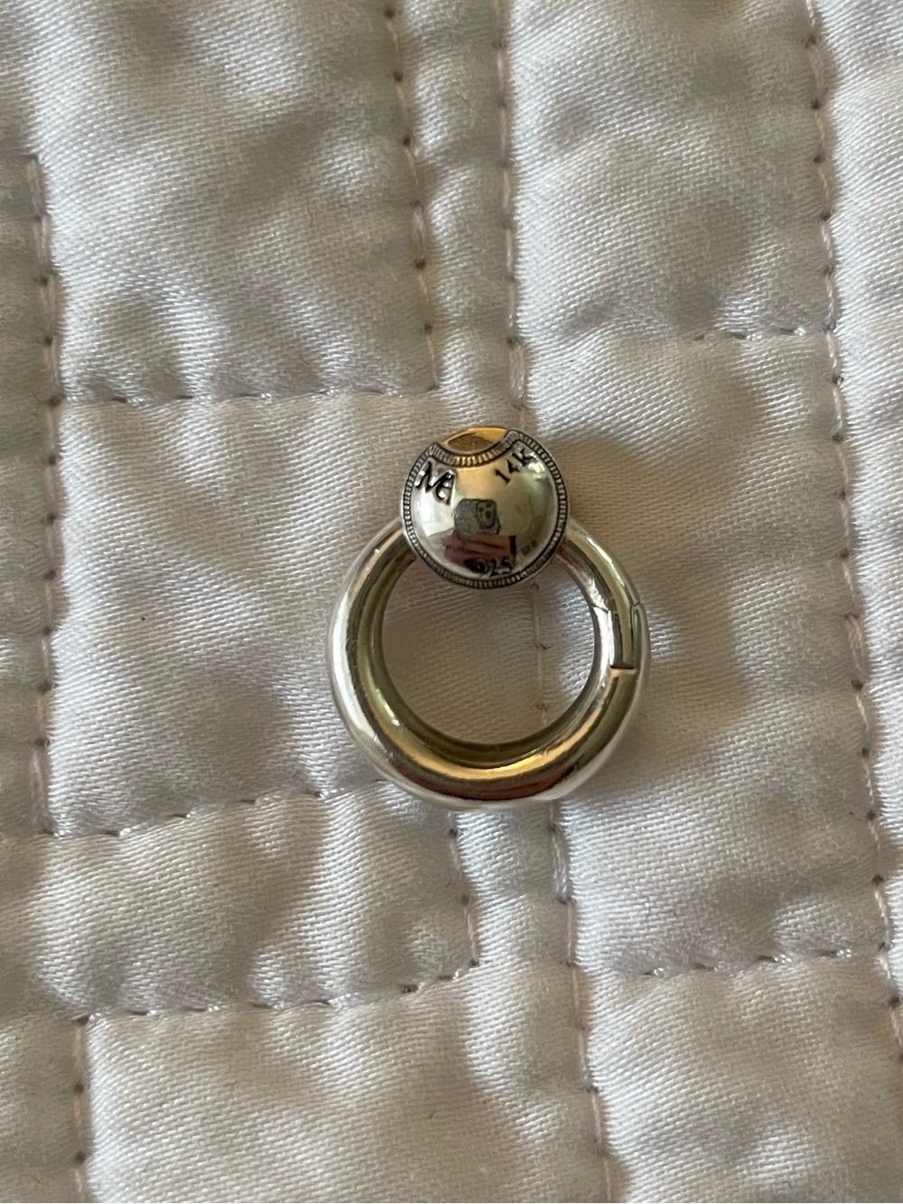 Marla Aaron Micro Musgrave Lock in 14k gold and silver and diamond - Picture 4 of 10